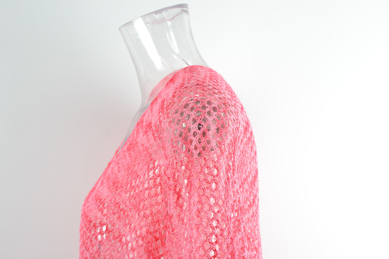 Summer Beach Cover Up Gradient Hollow Out Cutout Knitted Sun Protection Shirt Blouse Bella Mia